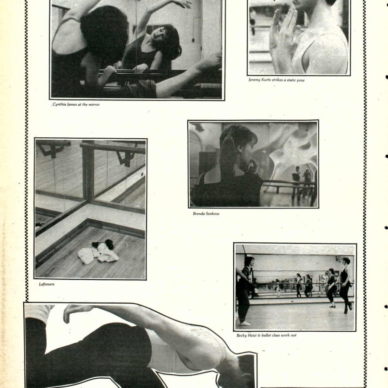 Dance rehearsals spring 1984 (Mac Weekly March 16, 1984)